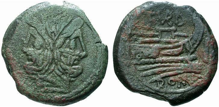 papiria roman coin as